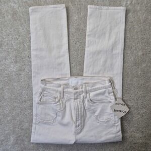 MOTHER Jeans The Buckle Bunny Rider Ankle ACTUAL 26 High Rise Beige Preppy City